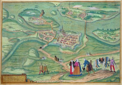 خريطة لينز ، من "العالم" التي كتبها براون (1541-1622) وفرانز هوغنبرغ (1535-90) 1597 بواسطة Joris Hoefnagel
