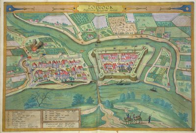 خريطة لسولنوك ، من "العالم" بقلم براون (1541-1622) وفرانز هوغنبرغ (1535-90) 1617 بواسطة Joris Hoefnagel