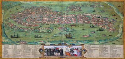 خريطة البندقية ، من "العالم" التي كتبها براون (1541-1622) وفرانز هوغنبرغ (1535-90) ، ج .1572 بواسطة Joris Hoefnagel