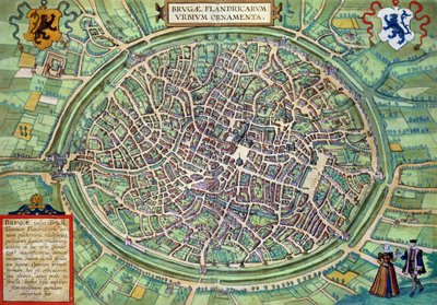 خريطة بروج من "العالم" التي كتبها براون (1541-1622) وفرنس هوجنبرج (1535-90) ، ص 1572 بواسطة جوريس هوفناجل