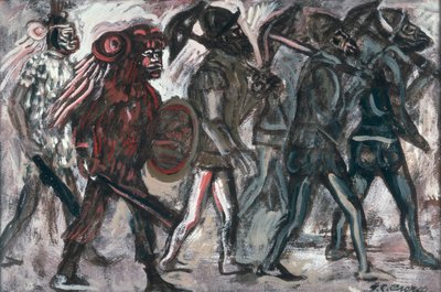 The Teules ، حوالي 1945 (جواش على ورق) بواسطة خوسيه كليمنتي أوروزكو