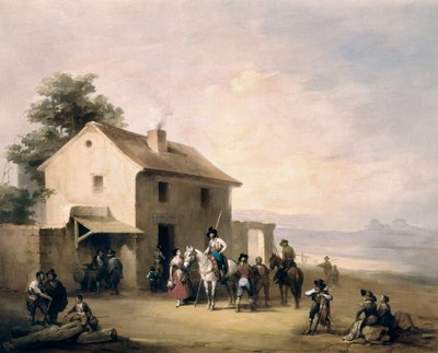 فندق البلد. رسم خوسيه إلبو (1804-1844) بواسطة خوسيه إلبو