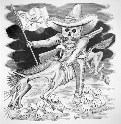 Calavera Zapatista, c.1910 (engraving) بواسطة خوسيه غوادالوبي بوسادا