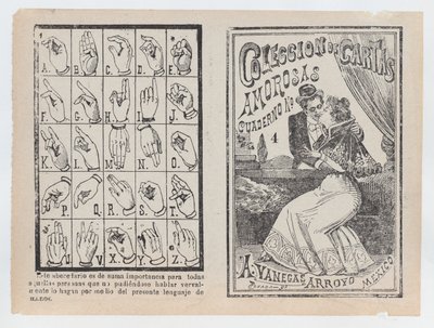 غلاف "Collection of Amorous Letters Notebook رقم 4" ، زوجين يحتضنان ويقبلان ... ، كاليفورنيا. 1900. بواسطة خوسيه غوادالوبي بوسادا