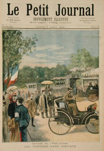 عربات الخيول ، الغلاف الأمامي لـ Le Petit Journal ، 6 أغسطس 1894 بواسطة خوسيه بيلون