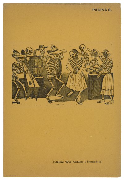 El Jarabe de ultratumba ، حوالي عام 1910 ، طُبع عام 1943 (نقش محفور بالصور مع نقش) بواسطة خوسيه غوادالوبي بوسادا