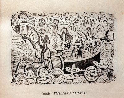 المكسيك. الثورة المكسيكية "Corrido Emiliano Zapata" (نقش) بواسطة خوسيه غوادالوبي بوسادا