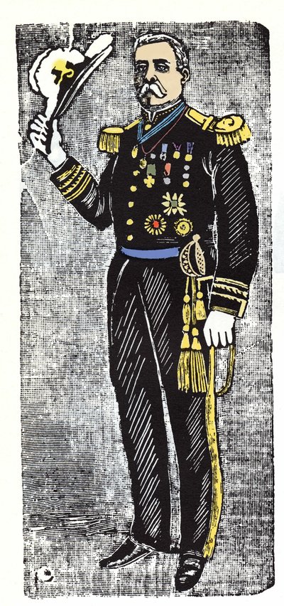 الثورة المكسيكية (1910-1920): بورفيريو دياز (1828-1915) رئيس جمهورية المكسيك. Xylography بواسطة خوسيه غوادالوبي بوسادا (1852-1913). بواسطة خوسيه غوادالوبي بوسادا