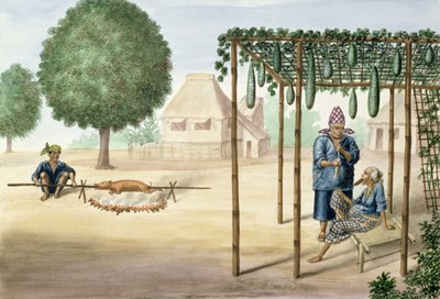 Village Village Scene near Manila ، من "The Flebus Album of Views In and Around Manila"، c.1845 بواسطة خوسيه هونوراتو لوزانو