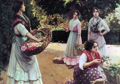 بائعو الزهور في إشبيلية بواسطة خوسيه ريكو تيجيدو