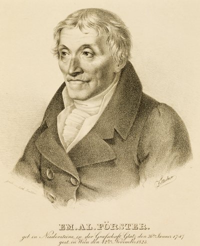 صورة شخصية لإيمانويل ألويس فورستر (1748-1823) ، مؤلف ومعلم للكونتوبوينت (طباعة حجرية) بواسطة جوزيف إدوارد تالتشر
