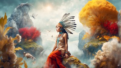 Dreamcore_dreamlike_scene-native american_01 بواسطة جوزيف جوهان مايكل