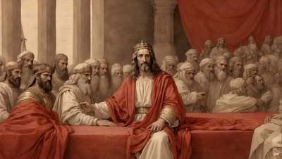 يسوع_بيلاطس على كرسي القضاء_02 بواسطة جوزيف جوهان مايكل