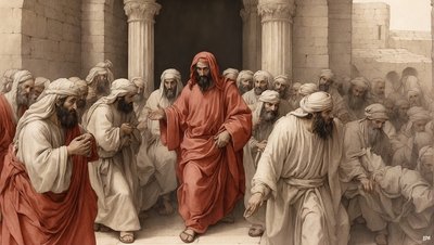 يسوع_يخرج التجار من الهيكل_02 بواسطة جوزيف جوهان مايكل