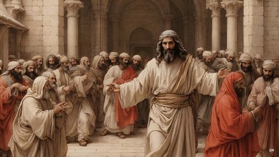 يسوع_يخرج التجار من الهيكل_03 بواسطة جوزيف جوهان مايكل
