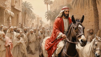 يسوع_يدخل أورشليم_04 بواسطة جوزيف جوهان مايكل