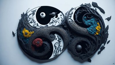 مفهوم فنغ شوي encaustic لـ YIN و YANG _04 بواسطة Josef Johann Michel