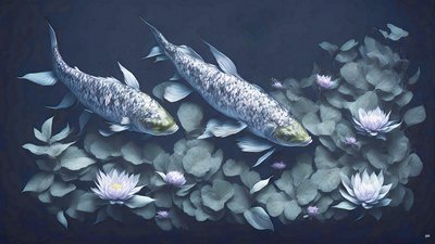 الرسم بالحبر: Koi-Karpfish_amethyst_01 بواسطة Josef Johann Michel