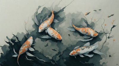 الرسم بالحبر: Koi carp fish_03 بواسطة Josef Johann Michel