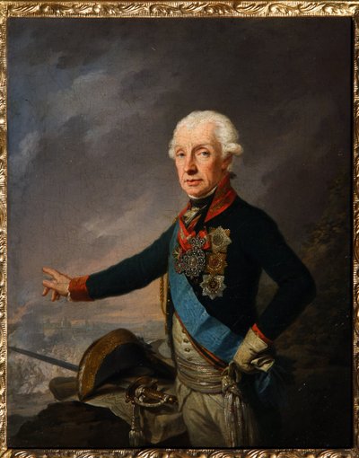 صورة للمارشال جنراليسيمو الأمير ألكسندر سوفوروف (1729-1800). (صورة للمارشال الجنرال جنراليسيمو برينس أ. سوفوروف). لوحة جوزيف كروزينغر (1757-1829) ، زيت على قماش بواسطة جوزيف كروزينجر