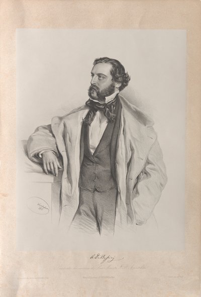 صورة لمغني الأوبرا أخيل دي باسيني 1819-1881 ، 1854. بواسطة جوزيف كرييهوبر