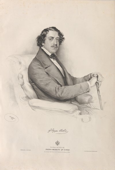 صورة لمغني الأوبرا فيليبو كوليني 1811-1863 ، 1847. بواسطة جوزيف كرييهوبر
