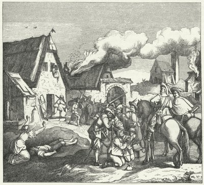 نهب القوات الإمبراطورية ونهبها بعد معركة نوردلينجين ، 1634 بواسطة Josef Mathias Trenkwald