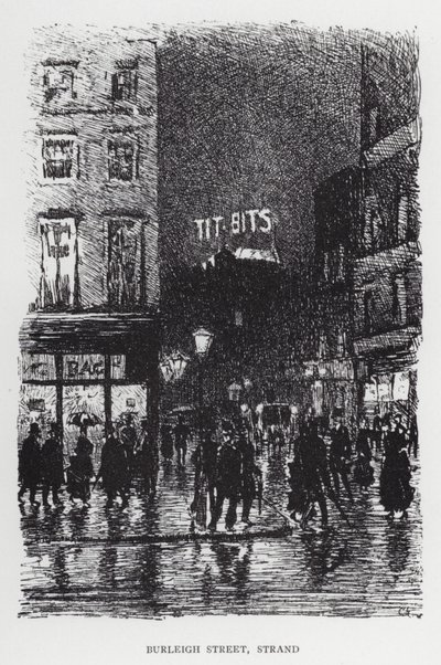Burleigh Street, Strand (litho) بواسطة جوزيف (بعد) بينيل