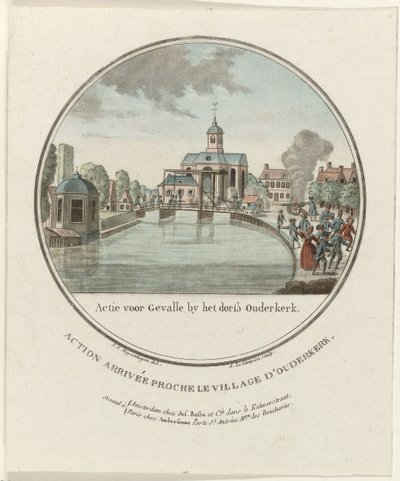 الهجوم على Ouderkerk aan de Amstel 1787 عمل لـ Gevalle بواسطة dorß Ouderkerk / Action arrivée proche le Village d