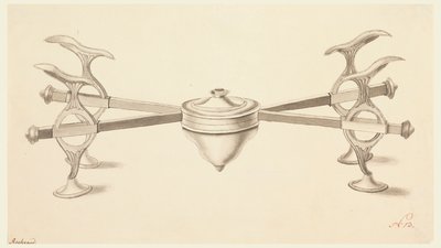 تصميم لحامل أطباق بأذرع ممتدة ومصباح روح صغير بواسطة Joseph Anton Seethaler Ii