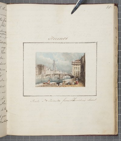 فلورنسا ، تم لصقها في مجلة Thomas Moodys في جولة عبر سويسرا وإيطاليا ، 1822 (مرحاض على ورق) بواسطة جوزيف آكس سليب