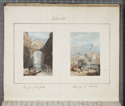 البندقية ، تم لصقها في مجلة Thomas Moodys في جولة عبر سويسرا وإيطاليا ، 1822 (مرحاض على ورق) بواسطة جوزيف آكس سليب