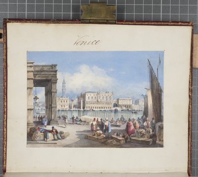 البندقية ، تم لصقها في صفحة عنوان مجلة Thomas Moodys Journal لجولة عبر سويسرا وإيطاليا ، 1822 (مرحاض على ورق) بواسطة جوزيف آكس سليب
