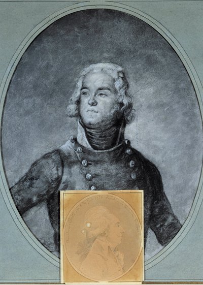 صورة للجنرال لويس لازار هوش (1768-1797) أدناه ، صورة أنارشيس كلوتس (1755-1794) ، نائب في المؤتمر الوطني. رسم جوزيف بوز (1744 / 1745-1826) القرن الثامن عشر. فرساي ، متحف لامبينيت بواسطة جوزيف بوز