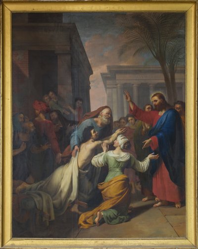 قيامة ابن أرملة نعيم. زيت على قماش لجاك شابورد (1786-1848). صحن كاتدرائية سينس بواسطة جوزيف شابورد