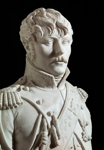 دعا يوجين روز دي بوارنيه الأمير يوجين نائب ملك إيطاليا ثم دوق ليوتشتنبرغ (1781-1824) ، ابن بالتبني لنابليون الأول للنحت الرخامي لجوزيف تشينارد (1756-1813) 1806 فرساي ، متحف القلعة بواسطة جوزيف شينارد