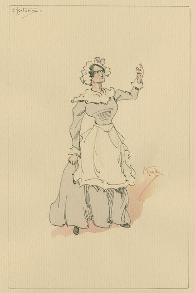 Hortense ، ج 1920s (قلم وحبر مع مرحاض على ورق) بواسطة جوزيف كلايتون كلارك