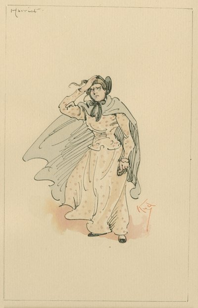 Miss Harriet Carker ، c.1920s (قلم وحبر مع مرحاض على ورق) بواسطة جوزيف كلايتون كلارك