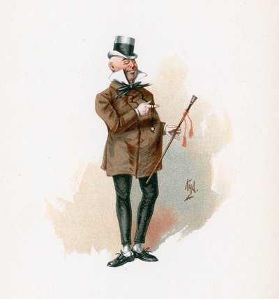 السيد ميكاوبر ، رسم توضيحي من "رسومات شخصية من تشارلز ديكنز" ، عام 1890 بواسطة جوزيف كلايتون كلارك