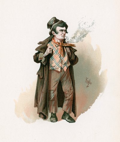 The Artful Dodger ، رسم توضيحي من "رسومات شخصية من تشارلز ديكنز" ، عام 1890 بواسطة جوزيف كلايتون كلارك