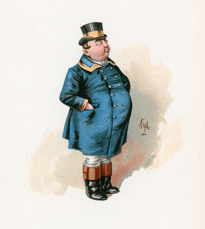 The Fat Boy ، رسم توضيحي من "رسومات شخصية من تشارلز ديكنز" ، c.1890 بواسطة جوزيف كلايتون كلارك