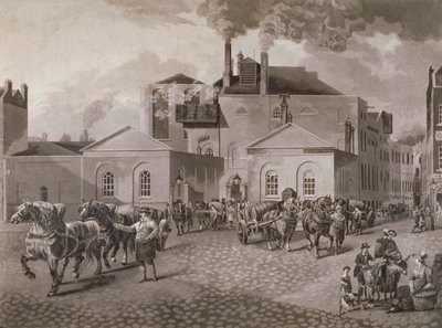 Meux's Brewery ، طريق توتنهام كورت ، لندن ، c1830 بواسطة جوزيف قسطنطين ستادلر
