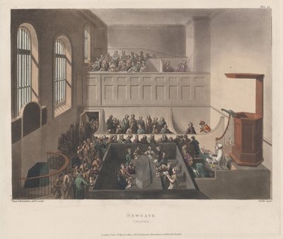 نيوجيت تشابل ، 1809. ، 1809. بواسطة جوزيف قسطنطين ستادلر