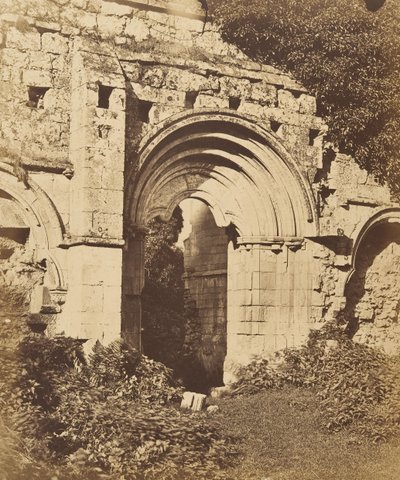 دير Rievaulx. باب غرفة الطعام ، 1850. بواسطة جوزيف كوندال