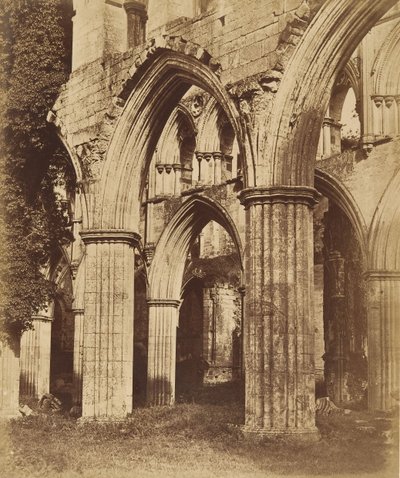 دير Rievaulx. النظر عبر الجوقة ، 1850. بواسطة جوزيف كوندال