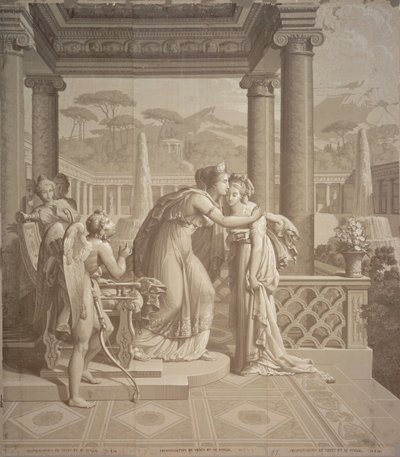تصميم ورق الجدران مع كيوبيد والروح 1815 بواسطة جوزيف دوفور