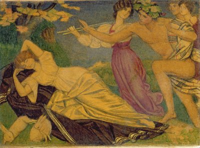 دراسة لباخوس وأريادن ، ج 1912 (مرحاض فوق قلم رصاص على البطاقة) بواسطة جوزيف إدوارد سوثال