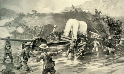 "أخذ البندقية البحرية 4.7 عبر Tugela" ، 1900. بواسطة جوزيف فينيمور