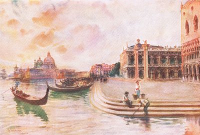ال Molo ، البندقية ، من Hutchinsons Picturesque Europe التي نشرتها Hutchinson & Son ، c.1930 بواسطة جوزيف فينيمور