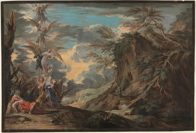 حلم يعقوب، حوالي عام 1720 (غواش على جلد أطفال بني اللون) بواسطة جوزيف جوبي
